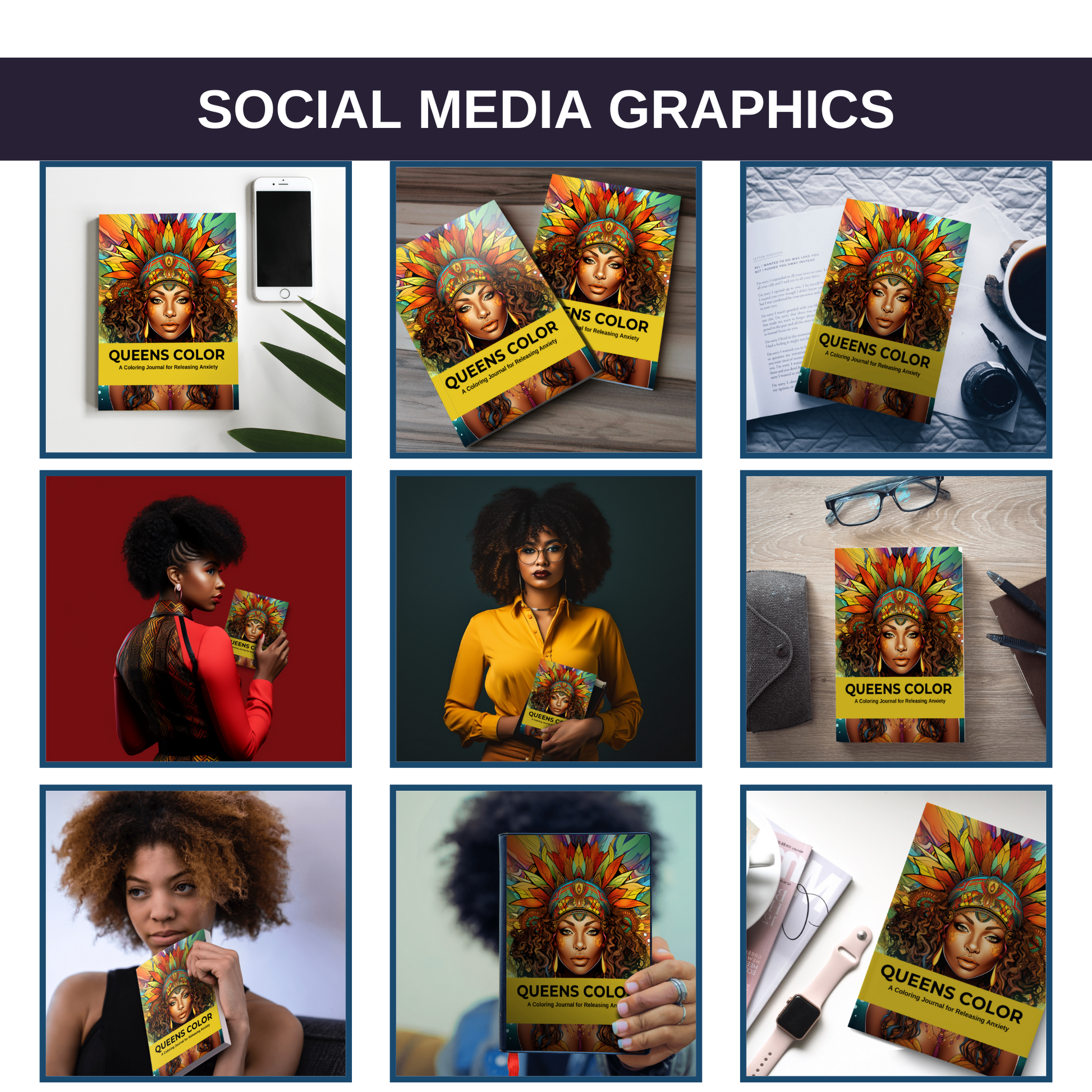 Queens Color Anxiety Journal & Coloring Book