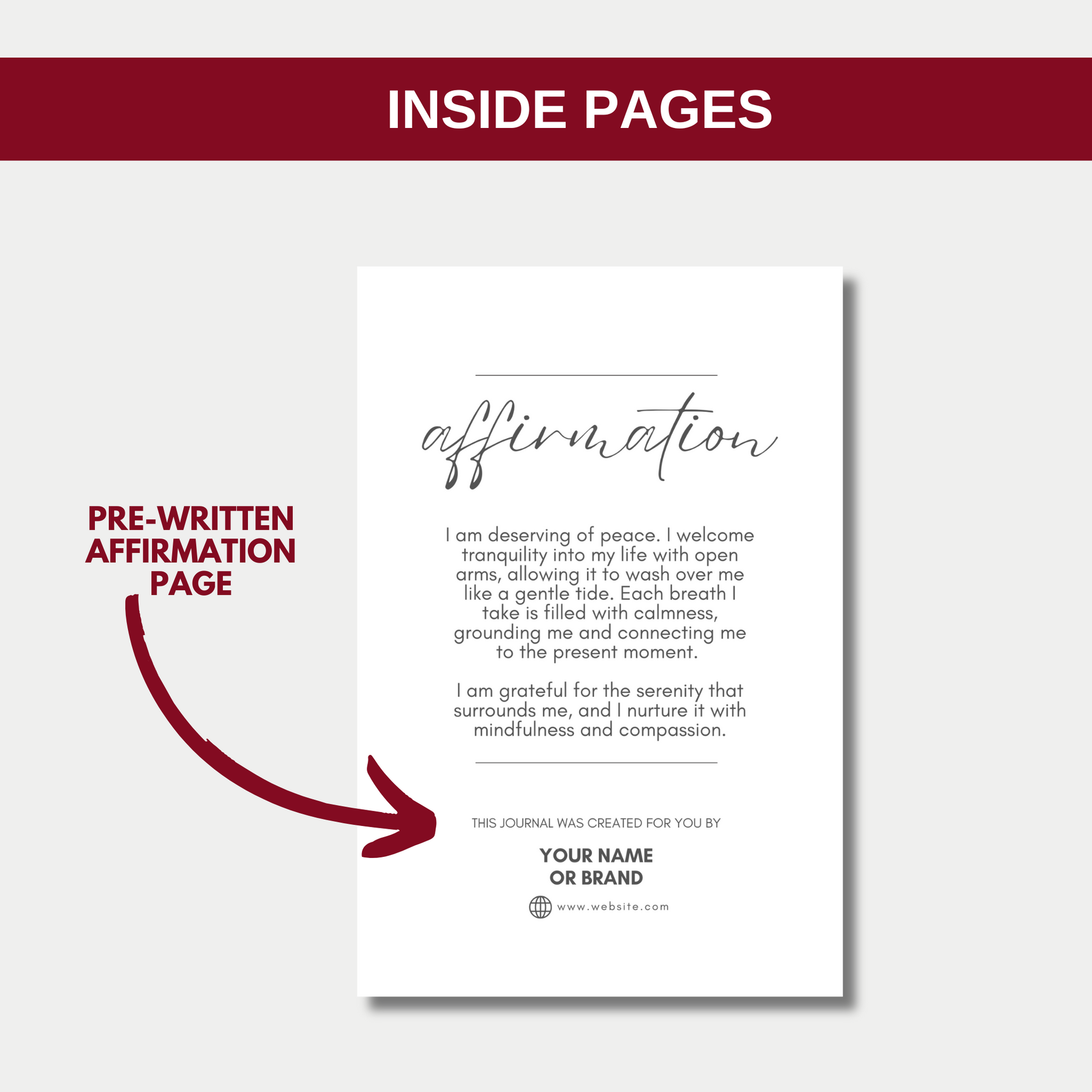 I Am Deserving of Peace Journal Notebook