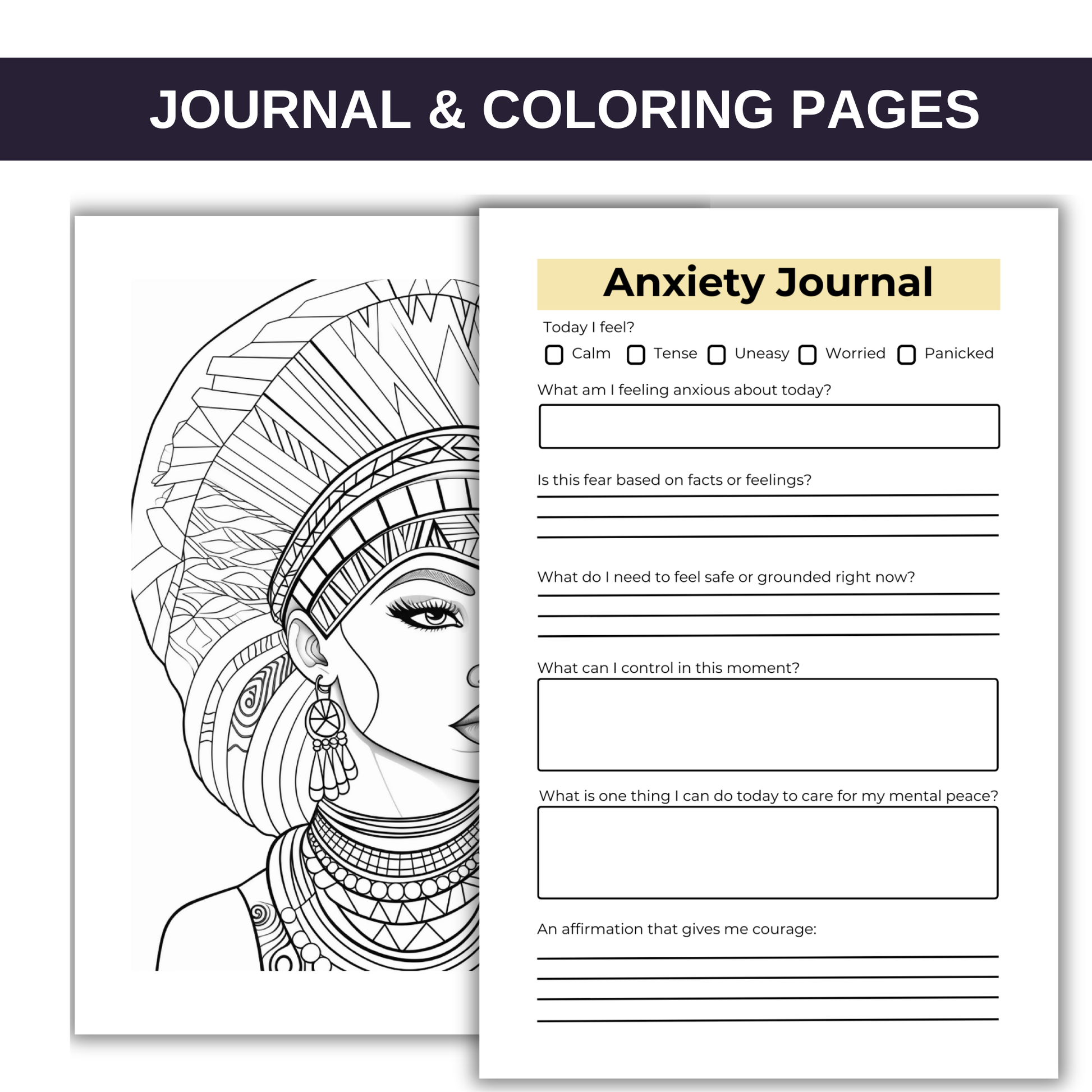 Queens Color Anxiety Journal & Coloring Book