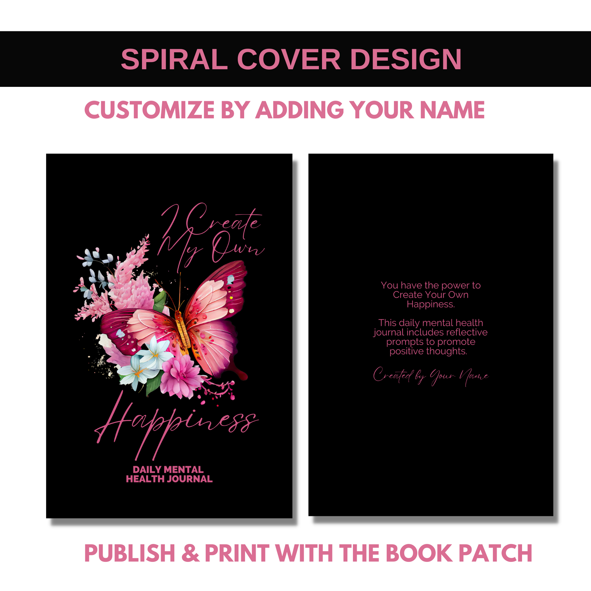 I Create My Own Happiness Mental Health Journal for KDP Amazon & The Book Patch